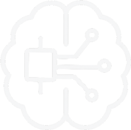 audit genius simplistic logo of brain with ai chip circuitry
