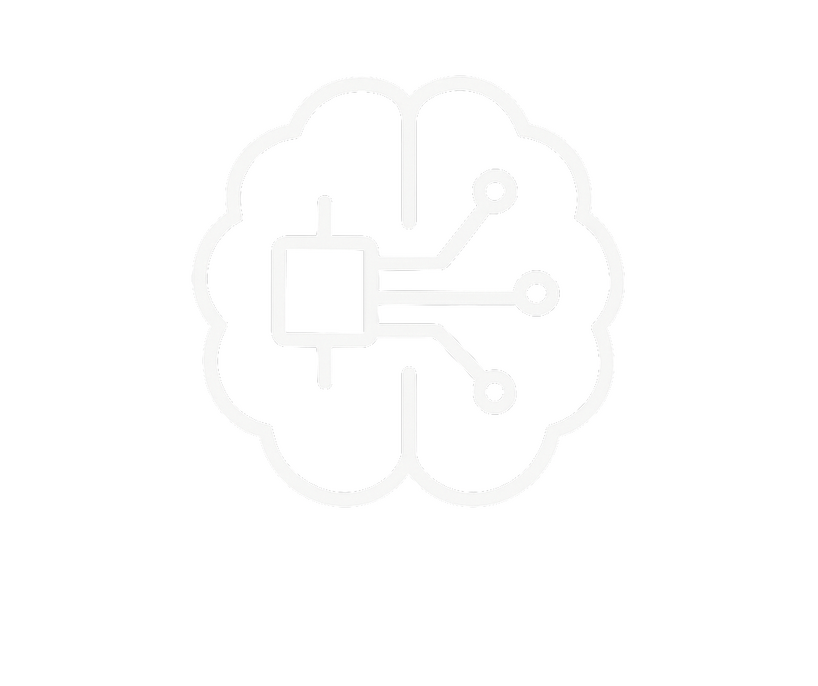 audit genius simplistic logo of brain with ai chip circuitry